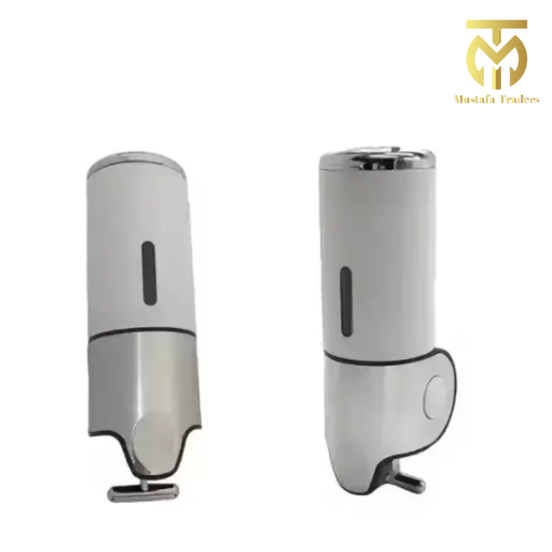Soap dispenser white and silver