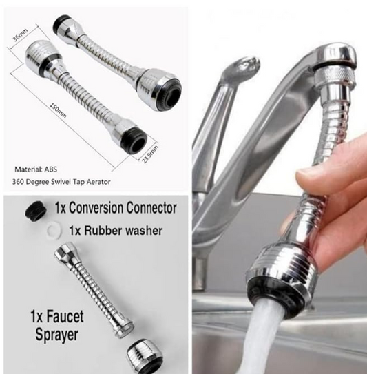360° Rotating Sink Faucet extension Hose – Kitchen Tap extension, Water-Saving Sprinkler, Mixer Faucet Extension