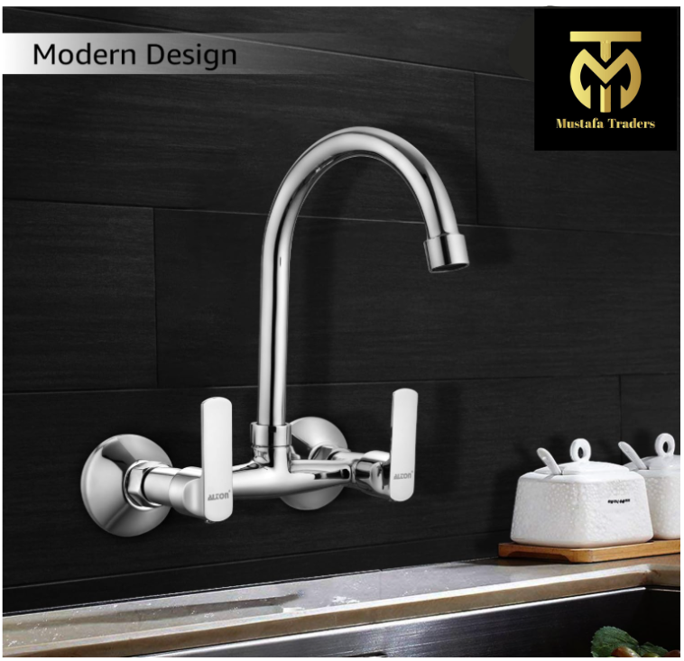 Kitchen Sink Mixture with Swivel Spout, Silver Chrome Finish