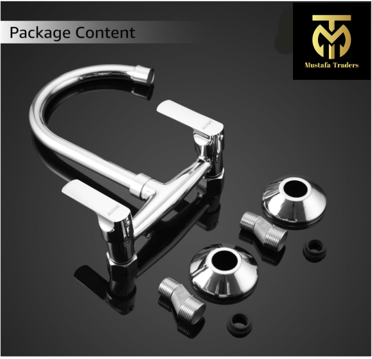 Kitchen Sink Mixture with Swivel Spout, Silver Chrome Finish
