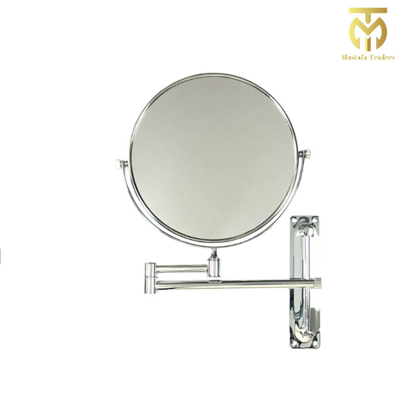 Dual-Sided 360° Wall-Mounted Magnifying Mirror – Sleek & Fully Adjustable