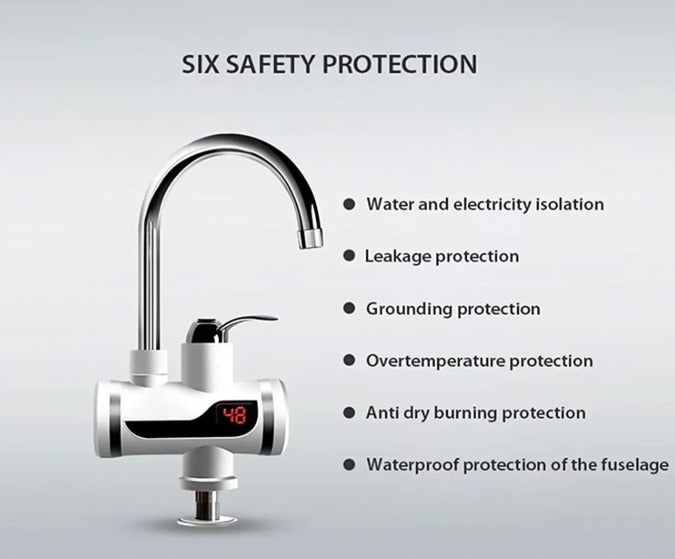Hot Water Tap, Instant Heating Electric Water Heater Faucet, instant electric geyser, Digital Display with Shower Head for kitchen and bathroom