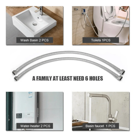 Silver Commode-Sink Pressure Connection Pipe