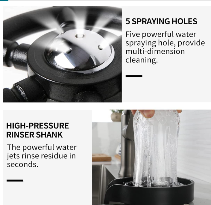 glass washer for sink high pressure