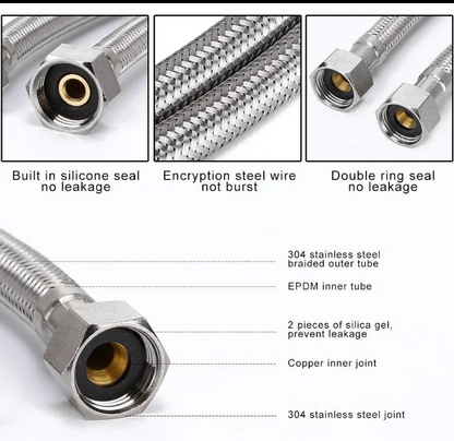 Silver Commode-Sink Pressure Connection Pipe