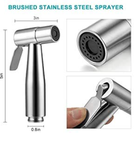 Stainless Steel Muslim Shower body, Bidet Sprayer for Bathroom, High Pressure SS Toilet Shower