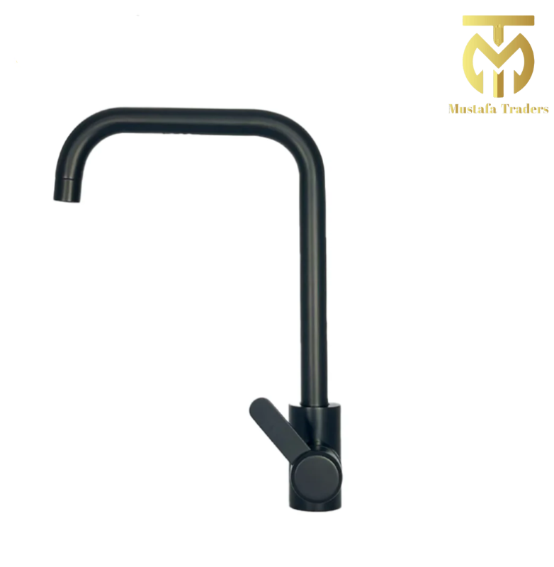 SUS-304 Stainless Steel Kitchen Mixer Tap- L shaped, Black
