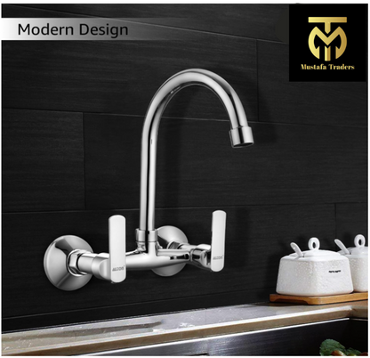 Kitchen Sink Mixture with Swivel Spout, Silver Chrome Finish