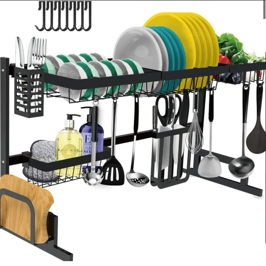 Stainless Steel Over Sink Dish Rack /Black