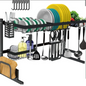 Stainless Steel Over Sink Dish Rack /Black