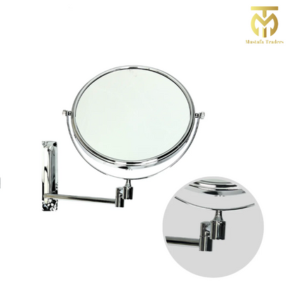 Dual-Sided 360° Wall-Mounted Magnifying Mirror – Sleek & Fully Adjustable