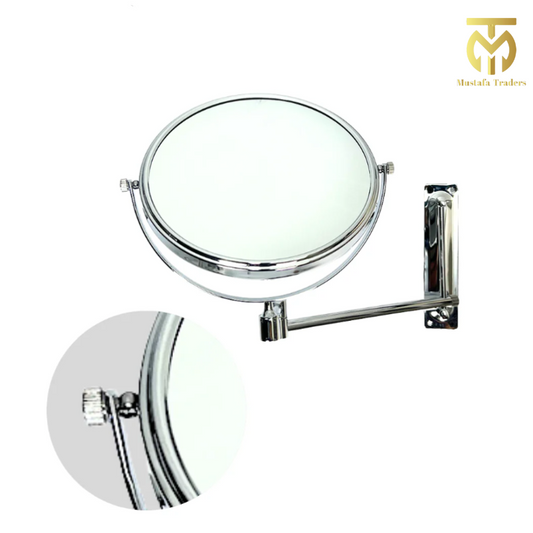 Dual-Sided 360° Wall-Mounted Magnifying Mirror – Sleek & Fully Adjustable