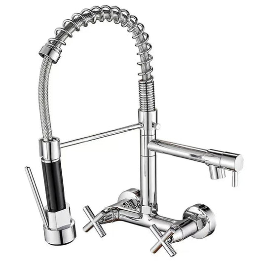 Italian Double Lever Kitchen Faucet | Chrome