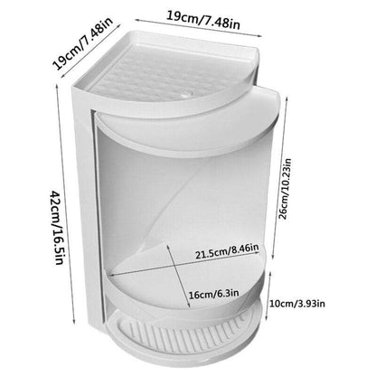 360° Revolving Corner Cabinet – 3-Layer Triangle Shelf