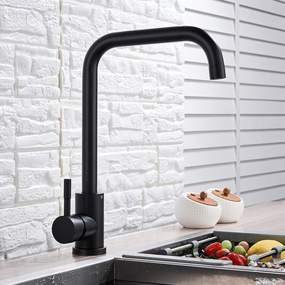 SUS-304 Stainless Steel Kitchen Mixer Tap- L shaped, Black