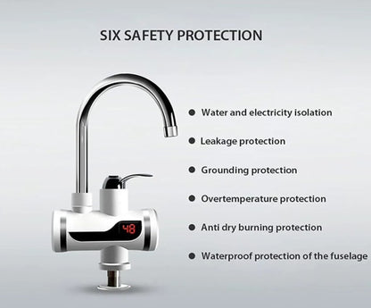 Hot Water Tap, Instant Heating Electric Water Heater Faucet, instant electric geyser, Digital Display with Shower Head for kitchen and bathroom