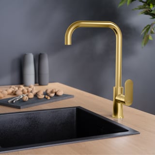SUS-304 Stainless Steel Kitchen Mixer Tap- L shaped, Black